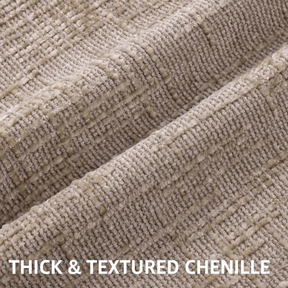decorUhome Oatmeal Chenille Throw Pillow Covers 16x16 Set of 2 Textured Soft Cozy Slubby Couch Pillow Covers Modern Farmhouse Boho Decorative Pillow Cases for Bed Sofa Living Room