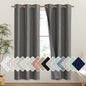 NICETOWN Grizzle Gray Vintage Linen 100% Blackout Curtains for Classroom, Thermal Insulated Curtains 72" Long, Noise Reducing Window Treatment Drapes for Gym Room, 42" Wide Per Panel, Set of 2