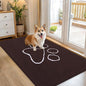 OLANLY Dog Door Mat for Muddy Paws 54x32, Paw Print Design, Absorbs Moisture and Dirt, Absorbent Non-Slip Washable Doormat, Quick Dry Chenille Mud Mat for Dogs, Entry Indoor Entryway Carpet, Brown