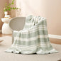 Snuggle Sac Heather Throw Blanket for Couch, Reversible Super Soft Blankets Warm Cozy Knit Fuzzy Plush Lightweight for Sofa, Bed, Camping, Picnic (Stripe Green, Throw(50"x 60"))