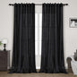 Linen Black Curtains 135 inch Extra Long for Living Room Back Tab Light Filtering Semi Sheer Drapes Modern Farmhouse Coastal Decor Cotton Textured Curtain for Floor to Ceiling High Window 52x135
