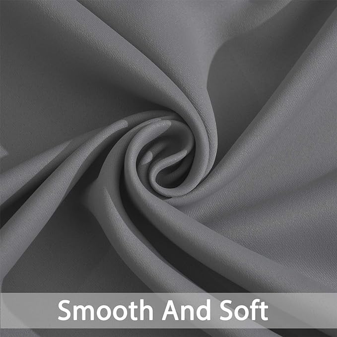 Yakamok Blackout Patio Curtains 100x84 Inches for Sliding Door Extral Wide Blackout Curtain Panels Thermal Insulated Room Divider - Grommet Top, 7' Tall by 8.3' Wide - Grey