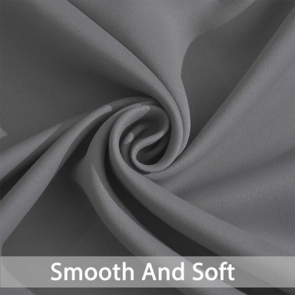Yakamok Blackout Patio Curtains 100x84 Inches for Sliding Door Extral Wide Blackout Curtain Panels Thermal Insulated Room Divider - Grommet Top, 7' Tall by 8.3' Wide - Grey