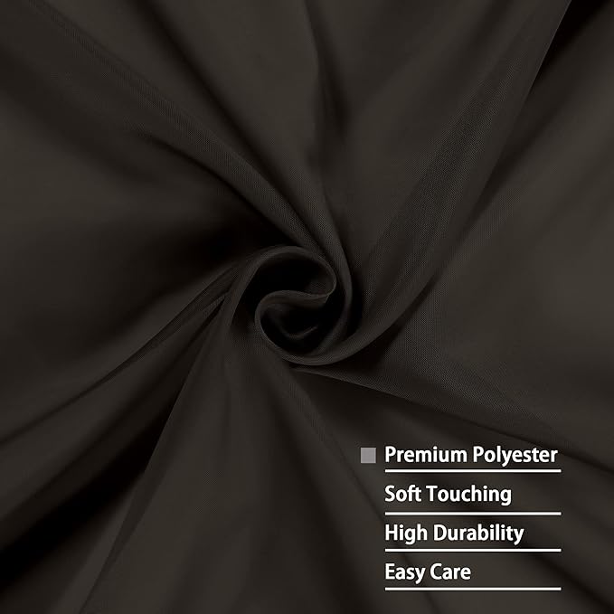 OWENIE Chocolate Sheer Curtains 96 Inch Length, Elegant Sheer Curtains for Bedroom, Window Voile Sheer Curtain Panels/Drapes/Treatment for Living Room, 2Pcs, Each 42" W x 96" L