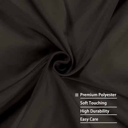 OWENIE Sheer Chocolate Curtains, Sheer Curtains 90 Inches Long 2 Panels Set, Rod Pocket Voile Fimly Sheer Drapes for Living Room/Bedroom, 2pcs, Chocolate, Each 42" W x 90" L