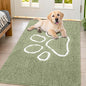 Smiry Dog Door Mat for Muddy Paws, Absorbent Dirt Trapper Non Slip Quick Dry Washable Chenille Mat for Mud Dogs, Entry Rug for Indoor and Outdoor (47x32 Inches, Sage Green and White)