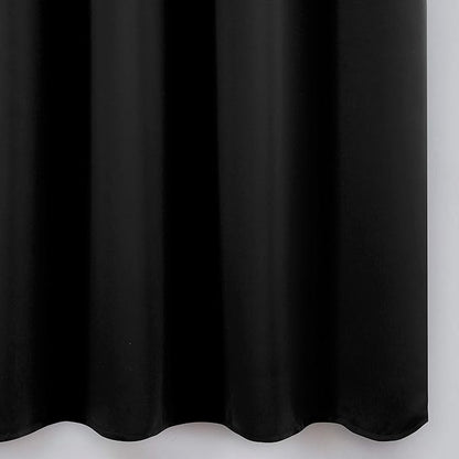 LEMOMO Black Thermal Blackout Curtains/52 x 54 Inch/Set of 2 Panels Room Darkening Curtains for Bedroom