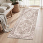 Lofus 2x5 Runner Rug for Hallways, Washable Kitchen Rugs, Non-Slip Rugs for Entryway and Bedroom, Vintage Boho Carpet, Soft Low Pile Long Runner Area Rug, Vintage Beige Brown