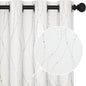 Deconovo White Curtains, Room Darkening Curtain, Thermal Insulated Noise Reduced Drapes, Wave Dots Silver Print, 52 x 84 Inch Long, Grommet Top, Window Panels for Living Room Bedroom Nursery, Set of 2