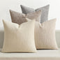 MIULEE Pack of 4 Couch Throw Pillow Covers 16x16 Inch Neutral Beige/Brown Soft Decorative Chenille Pillow Covers Farmhouse Accent Cushion Covers for Boho Spring Home Decor Sofa Bedroom Living Room