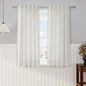 Nanspring Cream Cafe Curtains 54 Inch Length Set 2 Panel Back Tab Pocket Semi Sheer Short Linen Cream Curtain Tiers for Small Bathroom Window Basement 38x54