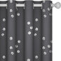 Deconovo Designer Series Silver Cubic Print Blackout Curtains for Living Room Bedroom Sliding Glass Door, Thermal Insulated Soundproof Window Drapes, Dark Grey, 52W x 95L Inch, 2 Panels