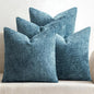 MIULEE Pack of 4 Couch Throw Pillow Covers 20x20 Inch Smoke Blue Soft Decorative Chenille Pillow Covers Farmhouse Accent Cushion Covers for Boho Spring Home Decor Sofa Bedroom Living Room