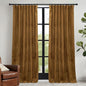 RYB HOME Gold Brown Velvet Curtains, Light Blocking, Energy Saving, Vintage Retro Decor, Privacy Vertical Fall Autumn Curtains for Bedroom Living Room Dining Room, W52 x L84 inches, 2 Panels