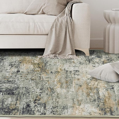 8x10 Area Rugs for Living Room Rug Washable: Abstract Large Rug for Dining Room Bedroom Carpet Non Slip 8 by 10 Indoor Modern Nursery Home Office Multi