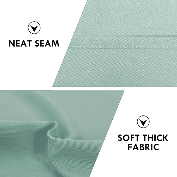 DWCN Blackout Curtains for Living Room Thermal Insulated, Energy Saving & Noise Reducing Bedroom Curtains, Sage Green, W 38x L 63 Inch, Set of 2 Rod Pocket Curtain Panels