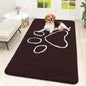 OLANLY Dog Door Mat for Muddy Paws 59x32, Paw Print Design, Absorbs Moisture and Dirt, Absorbent Non-Slip Washable Doormat, Quick Dry Chenille Mud Mat for Dogs, Entry Indoor Entryway Carpet, Brown