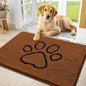 Smiry Dog Door Mat for Muddy Paws, Absorbent Dirt Trapper Non Slip Quick Dry Washable Chenille Mat for Mud Dogs, Entry Rug for Indoor and Outdoor (36x24 Inches, Ochre and Black)