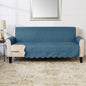 Great Bay Home Reversible Sofa Cover - Washable Slipcover Furniture Protector with Elastic Straps - Perfect for Kids & Pets - Quilted & Stitched Detail (Smoke Blue/Ivory)