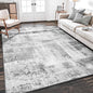 Rugflix 5x7 Large Area Rugs for Living Room, Abstract Washable Rug, Non-Slip, Stain Resistant, Soft Low Pile Carpet, Indoor Grey Rug for Bedroom, Dining Room, Home Office