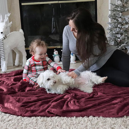 Bedsure GentleSoft Fleece Throw Blanket Burgundy Red - 300GSM Blankets for Couch, Sofa, Bed, Soft Lightweight Plush Cozy Throws for Toddlers, 50x60 inches