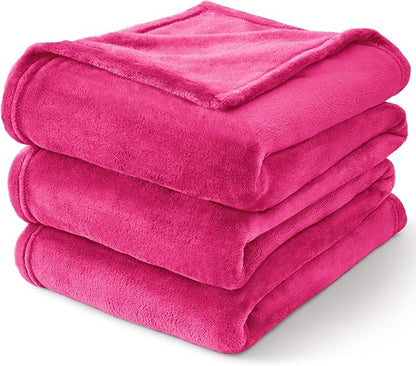 BEDELITE Fleece Blanket Twin Size Hot Pink Valentines Throw Blankets for Couch & Bed, 300GSM Luxury Plush Cozy Fuzzy Blanket 60x80 inches, Super Soft Warm Lightweight Throw Blanket for Travel Camping