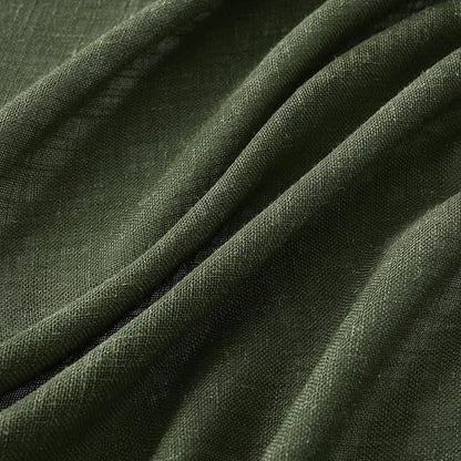 MIULEE Olive Green Linen Curtains 90 Inch Long for Bedroom Living Room, Soft Thick Linen Textured Window Drapes Semi Sheer Light Filtering Rod Pocket Back Tab Christmas Burlap Look, 2 Panels