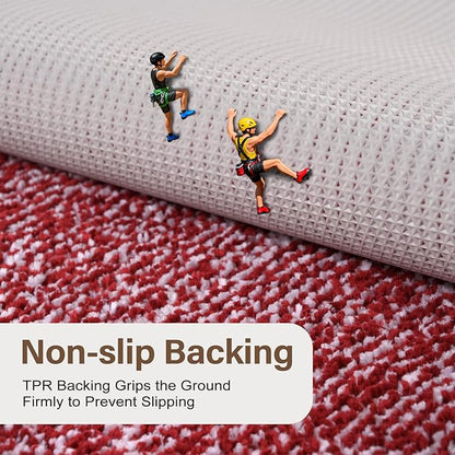 70x24 Long Bathroom Rugs Washable Non Slip, Red Bath Mat for Bathroom Floor Tub, Soft Absorbent Quick Dry Mats for Shower, Bathtub,Home Decor