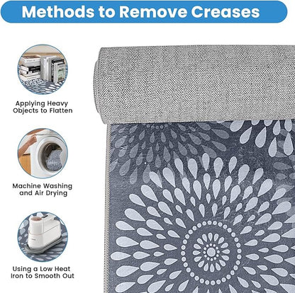 StepRite Runner Rug 2 x 8 ft, Washable Rugs, Hallway Runner Rugs, Kitchen Runner Rug Non Slip, Soft Runner with Rubber Backing for Kitchen, Hallway, Laundry, Bedroom, Living Room