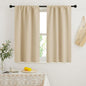 RYB HOME French Door Window Curtain Covering, Rod Pocket Thermal Insulated Privacy Non See Through Drapes for Bathroom Window, Width 29 by Length 45, Biscotti Beige, 2 Panels