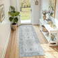 Area Rugs 2'x6' Runner Rug Non Slip Washable for Kitchen Hallway Bedroom Beside Laundry Room Bathroom Rug, Floor Carpet, Light Blue Navy Beige Gray White
