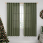 LAMIT Light Filtering Linen Curtains 68 inch for Bedroom, Linen Textured Semi Sheer Back Tab and Rod Pocket Boho Modern Christmas Decor Drapes for Living Room, Olive Green, 2 Panels, 52 x 68 Inch