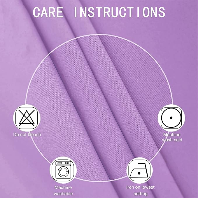LEMOMO Blackout Curtains 38 x 84 inch/Lavender Curtains Set of 2 Panels/Thermal Insulated Room Darkening Bedroom Curtains