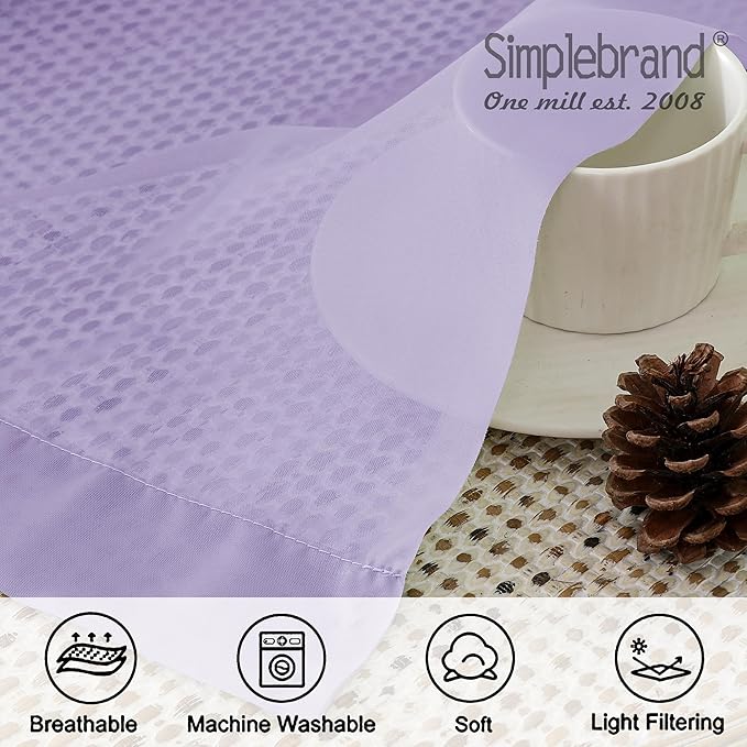 Simplebrand Lavender Sheer Curtains 84 Inches Long, Light Filtering Rod Pocket Solid Color Window Sheer Curtain Panels, Elegant Curtains & Drapes for Living Room, Bedroom 2 Panels (42" W x 84" L)