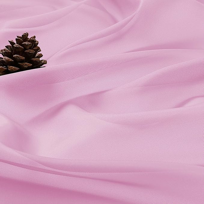 OVZME Light Pink Bedroom Curtains 96 Length for Farmhouse, 59 Inch Extra Wide Light Filtering Voile Drapes Light Airy Window Decor for Patio Door Living Room Bedroom Dining, 59Wx96L Inches