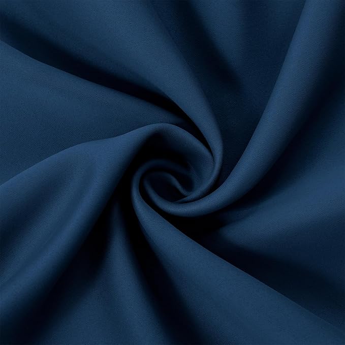 LEMOMO Blackout Curtains 66 x 84 inch/Navy Blue Curtains Set of 2 Panels/Thermal Insulated Room Darkening Bedroom Curtains