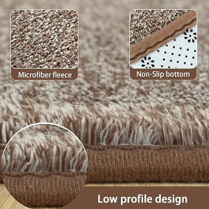 AROGAN Washable 2x6 Runner Rug for Hallway, Long Runner Rugs wtih Soft Memory Foam for Bedroom, Non Slip Backing Carpet Runners for Hallways, Kitchen, Bathroom, Entryway Home Decor, Matte Brown