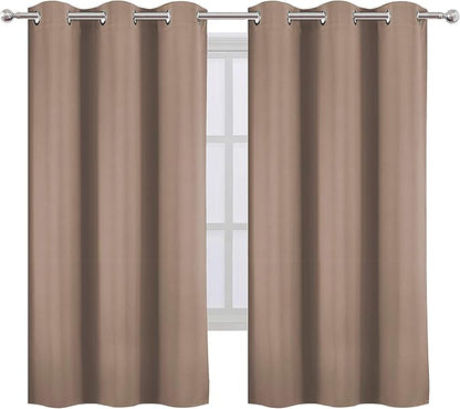 LEMOMO Cappuccino Thermal Blackout Curtains/38 x 63 Inch/Set of 2 Panels Room Darkening Curtains for Bedroom