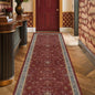 Boho 2x7 Long Runners for Kitchen Floor - Washable Non Slip Indoor Floor Mats for Entryway, Hallway, Dark Red Floral Low Pile & Soft Runner Area Rug for Bedroom Beside Bed