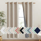 NICETOWN Oatmeal Vintage Open Linen Weave Flax Thermal Curtains, 100% Blackout Curtains 72" Long for Dining Room, Soundproof Window Treatment Drapes for Gym Room, 42" Wide Per Panel, Set of 2