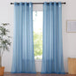NICETOWN Stone Blue Sheer Curtains 90 Inches Long, Grommet Airy & Lightweight Window Treatments Translucent Elegant Drapes for Living Room/Bedroom, W54 x L90, 2 Panels
