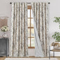 jinchan Lined Linen Blend Curtain Floral Curtains for Living Room 96 Inches Long Black Peony Flower Printed Curtain Back Tab Farmhouse Patterned Drapes Bedroom Window Curtains Set 2 Panels