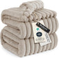 Bedsure GentleSoft Fleece Bed Blankets Full Size - Cozy Soft Blankets for Women, Cute Small Throws for Girls, Beige, 84x90 Inches
