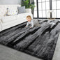 TWINNIS Super Soft Shaggy Rugs Fluffy Carpets, 5x8 Feet, Indoor Modern Plush Area Rugs for Living Room Bedroom Kids Room Nursery Home Decor, Upgrade Anti-Skid Rectangular Fuzzy Rug, Black Gray