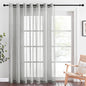 NICETOWN Patio Curtain for Sliding Door W100 x L84, Extra Wide Grommet Linen 100 Inch Curtain Privacy Semitransparent Light Filtering Flax Sheer Window Treatment for Living Room, Grey, 1 Piece