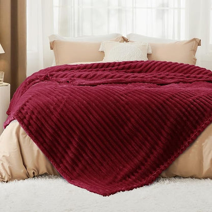 Bedsure GentleSoft Red Fleece Blanket for Couch - Cozy Soft Blankets for Women, Cute Small Throws for Girls, 108x90 Inches