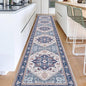 OPPODREAM Soft Entryway Rug 2x12, 2x12 Rug Runner, Washable Hallways Carpet 2 x 12 with Non Slip Backing, Low-Pile Bedside Carpet 2 x 12, Long, Faux Cashmere, Navy Blue & Red & Cream