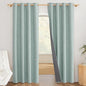 NICETOWN 100% Absolutely Blackout Linen Curtains with Thermal Insulated White Liner, Seafoam Green, 52 inches Wide, 84 inches Length Energy Saving Drapes for Living Room 2 Panels Set, Vertical Blinds