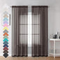 OVZME Chocolate Brown Sheer Curtains 84 Inches Long 2 Panels, Light Filtering Sheer Curtains for Living Room Bedroom, Rod Pocket Sheer Brown Drapes Window Treatments, Each 42Wx84L