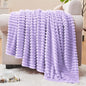 BEDELITE Fleece Throw Blanket for Couch – 3D Ribbed Jacquard Soft and Warm Decorative Fuzzy Blanket – Cozy, Fluffy, Plush Lightweight Pastel Lilac Throw Blankets for Bed, Sofa, 50x60 inches